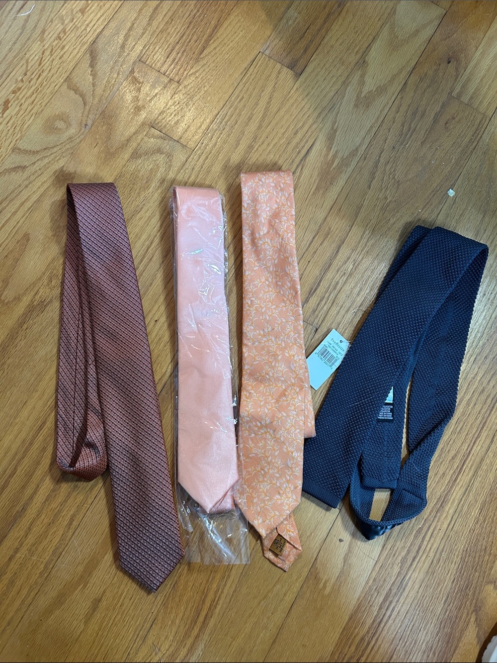 The Tie Bar Peach, Coral, Blush & Navy Tie Set